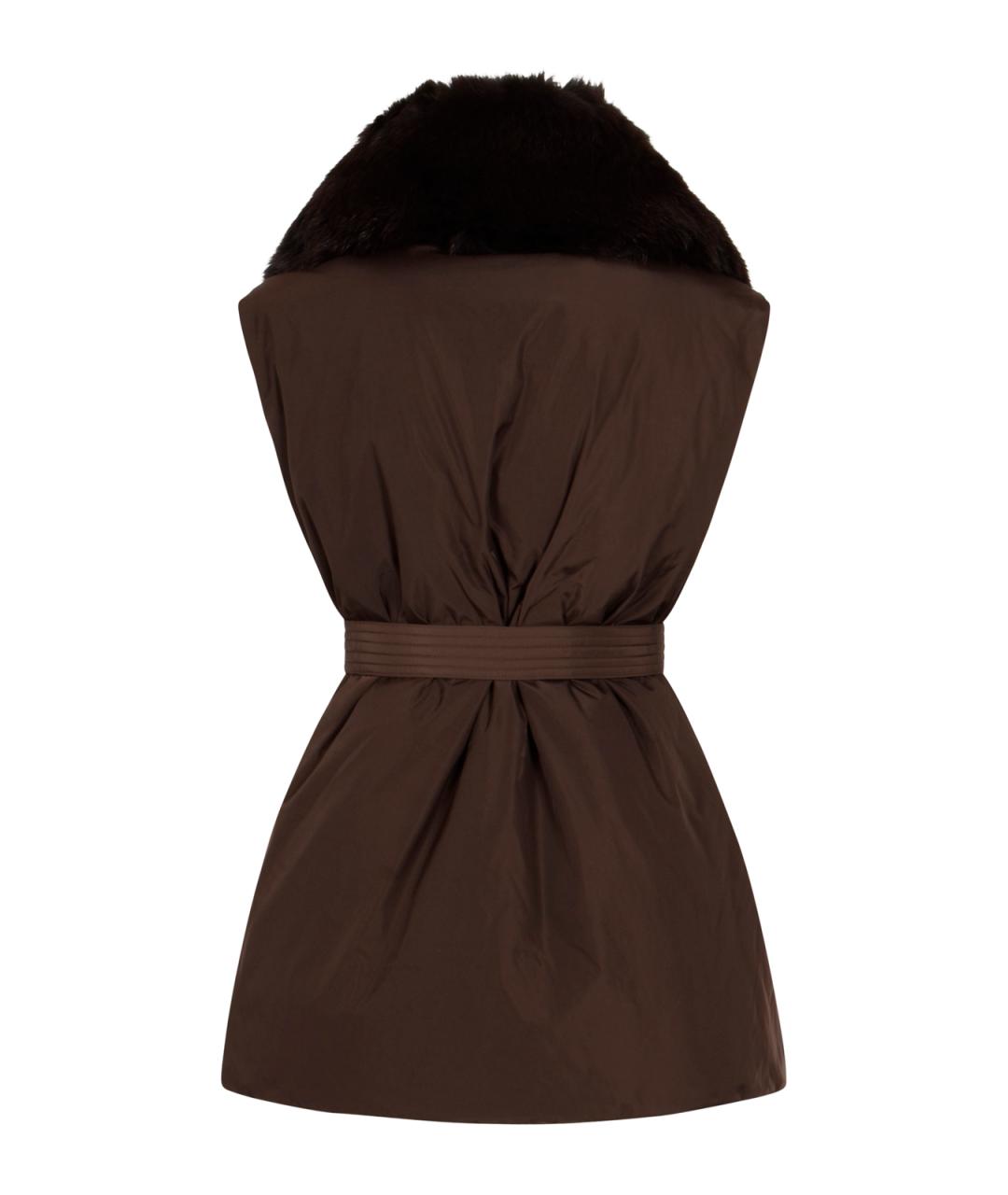 YVES SALOMON Коричневый полиэстеровый жилет, фото 2