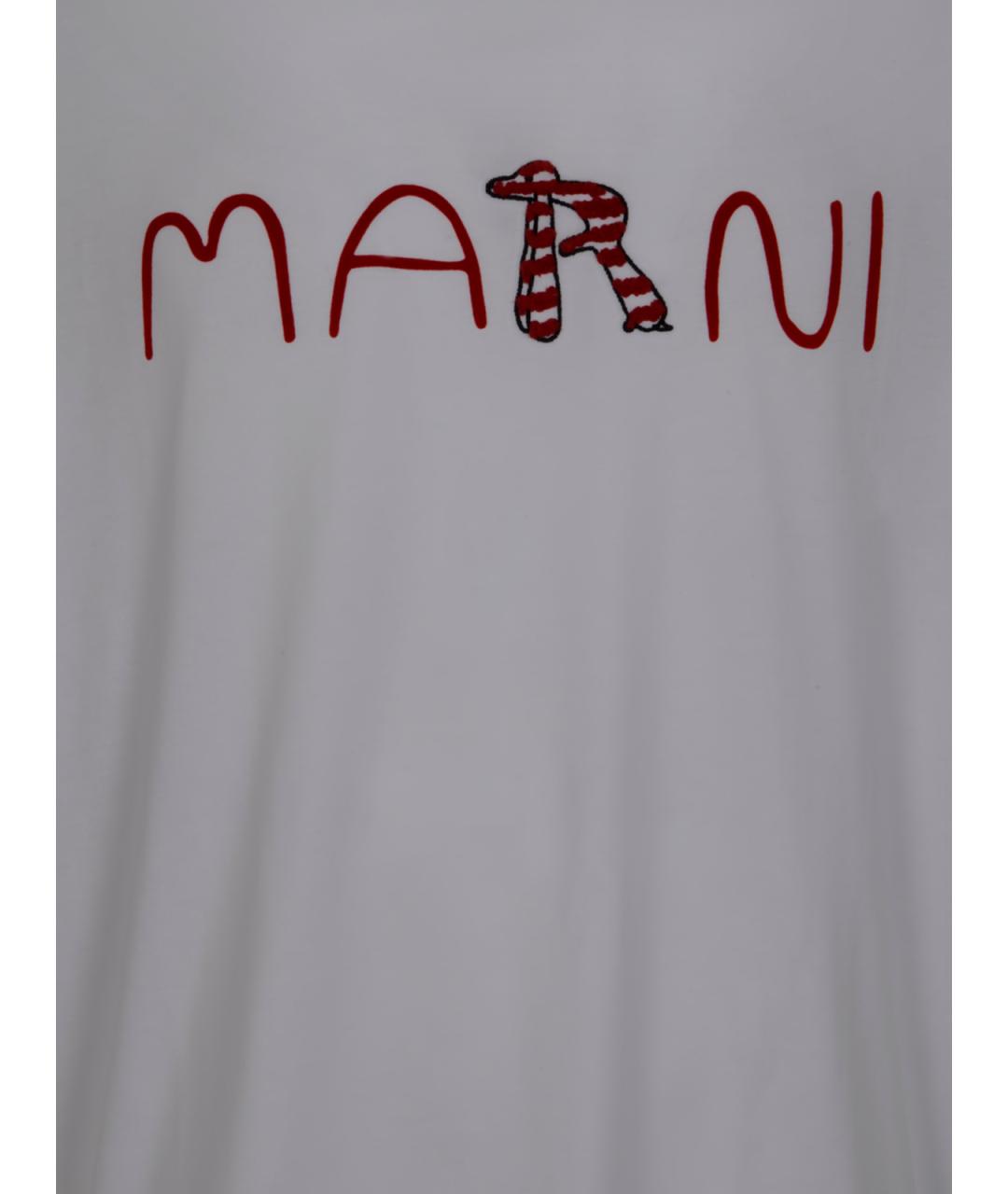 MARNI Белая хлопковая футболка, фото 3