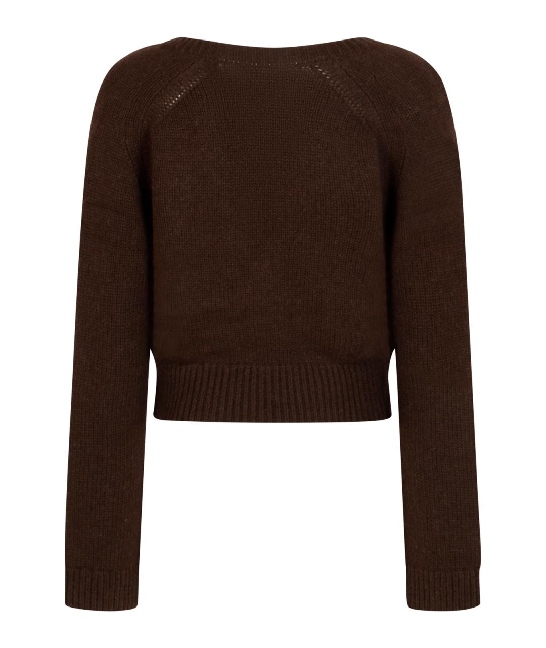 GANNI Коричневый шерстяной джемпер / свитер, фото 2
