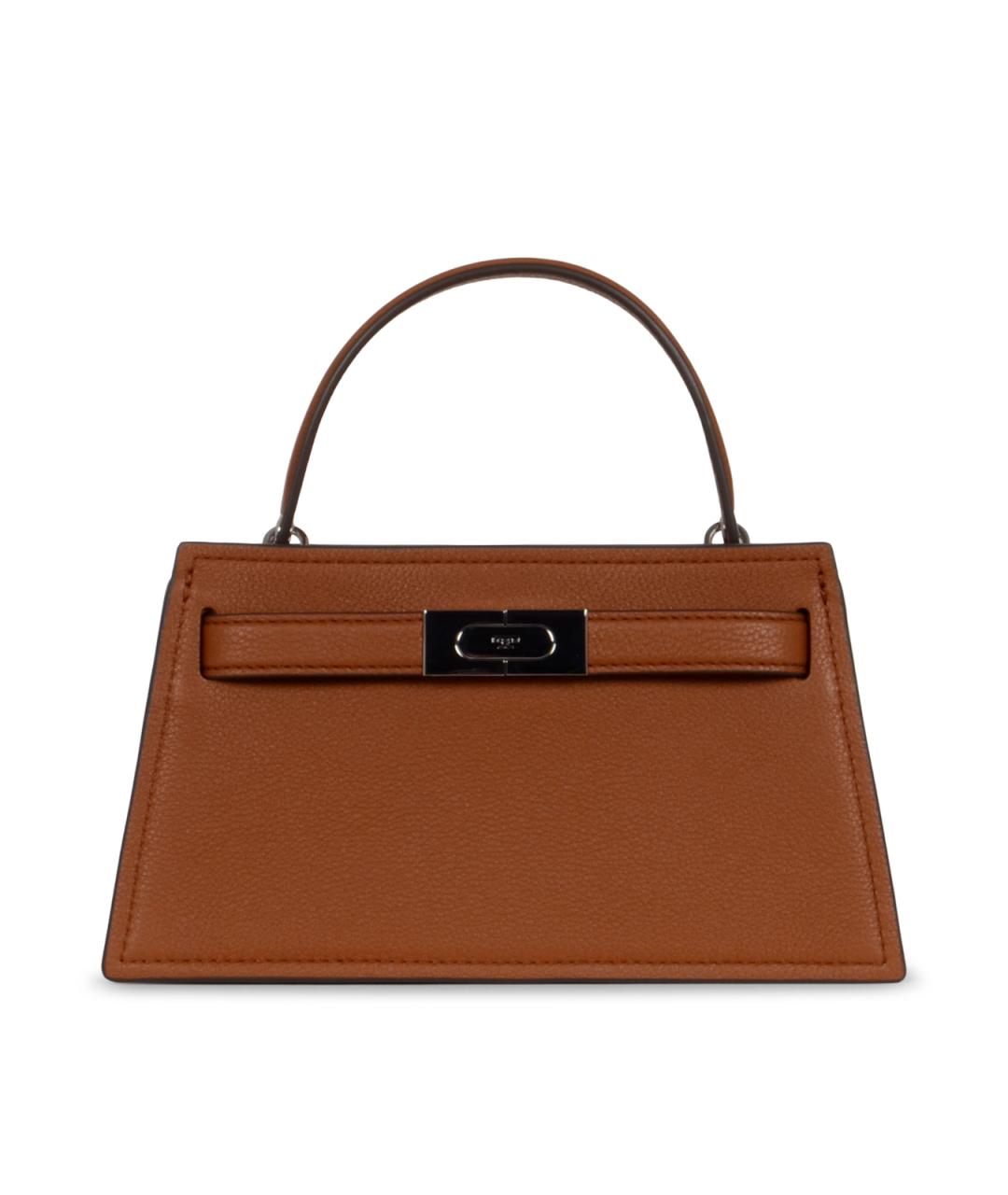 TORY BURCH Коричневая кожаная сумка с короткими ручками, фото 1