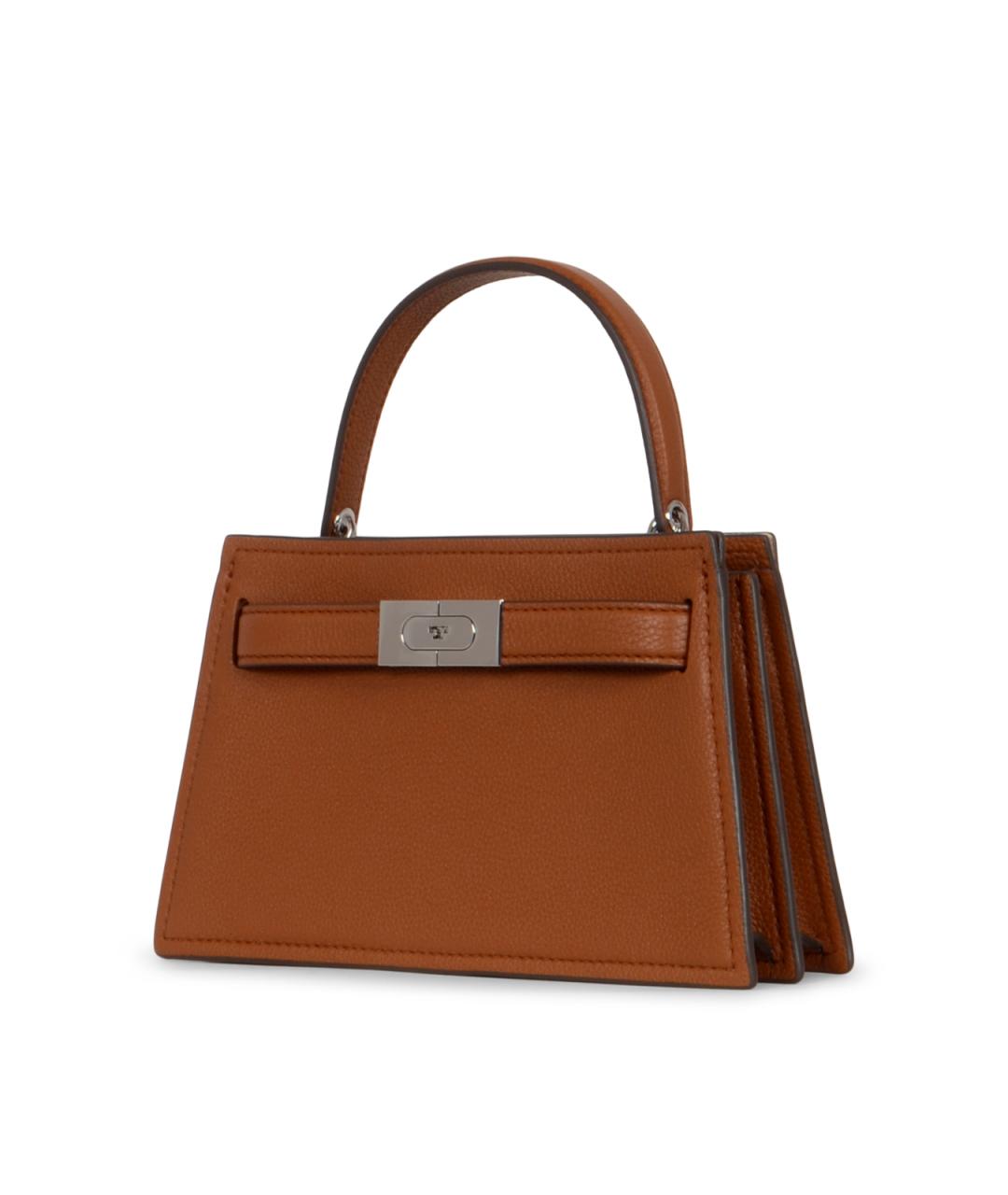 TORY BURCH Коричневая кожаная сумка с короткими ручками, фото 2