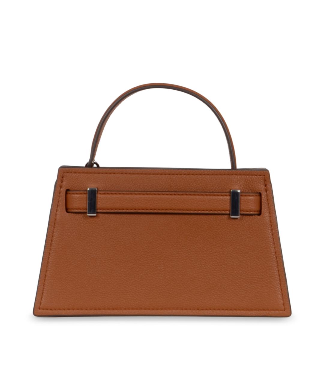 TORY BURCH Коричневая кожаная сумка с короткими ручками, фото 3