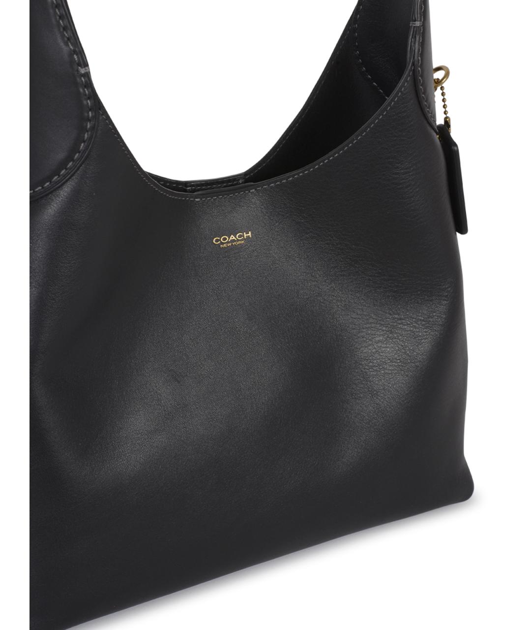 COACH Черная кожаная сумка тоут, фото 8