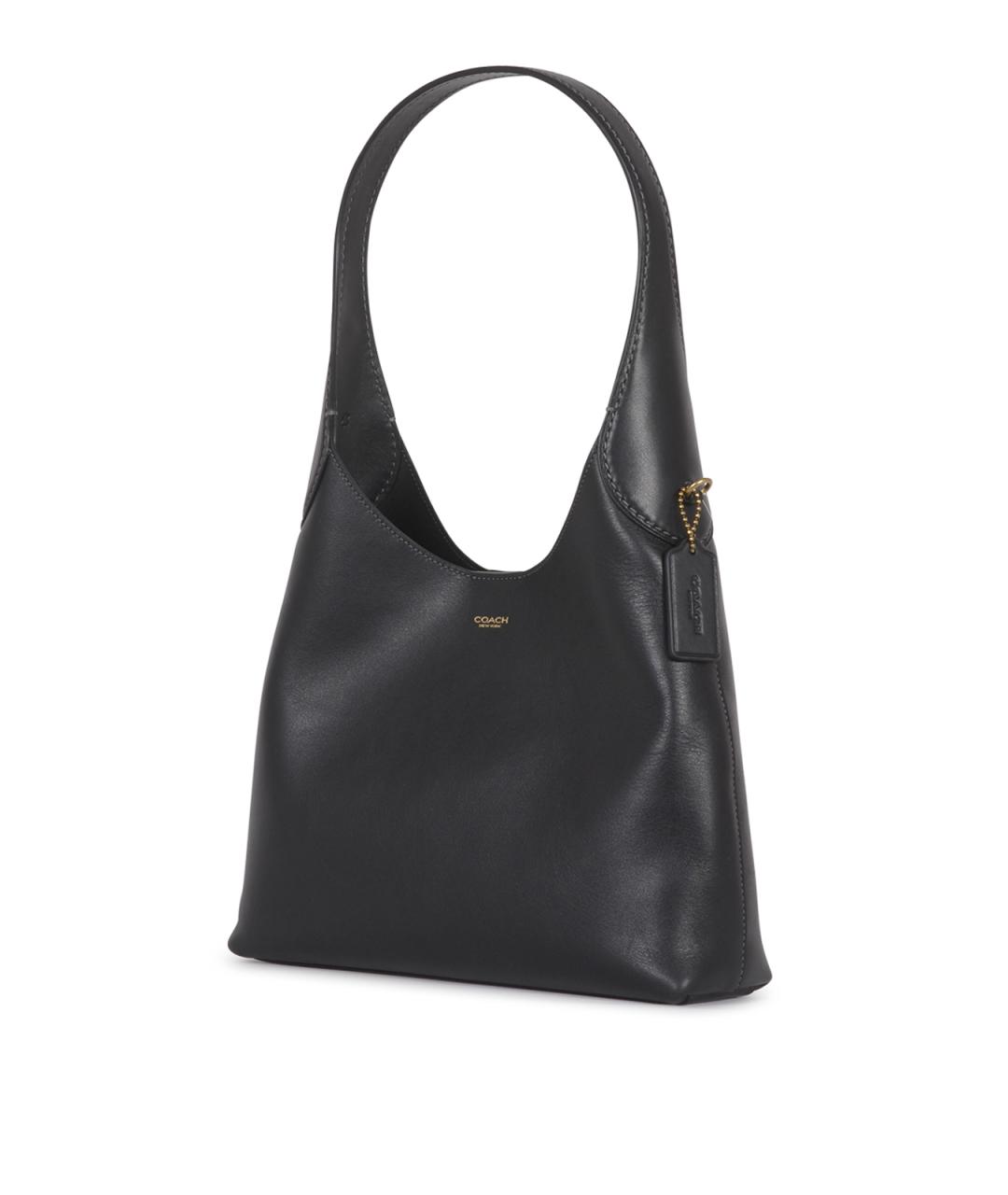 COACH Черная кожаная сумка тоут, фото 3