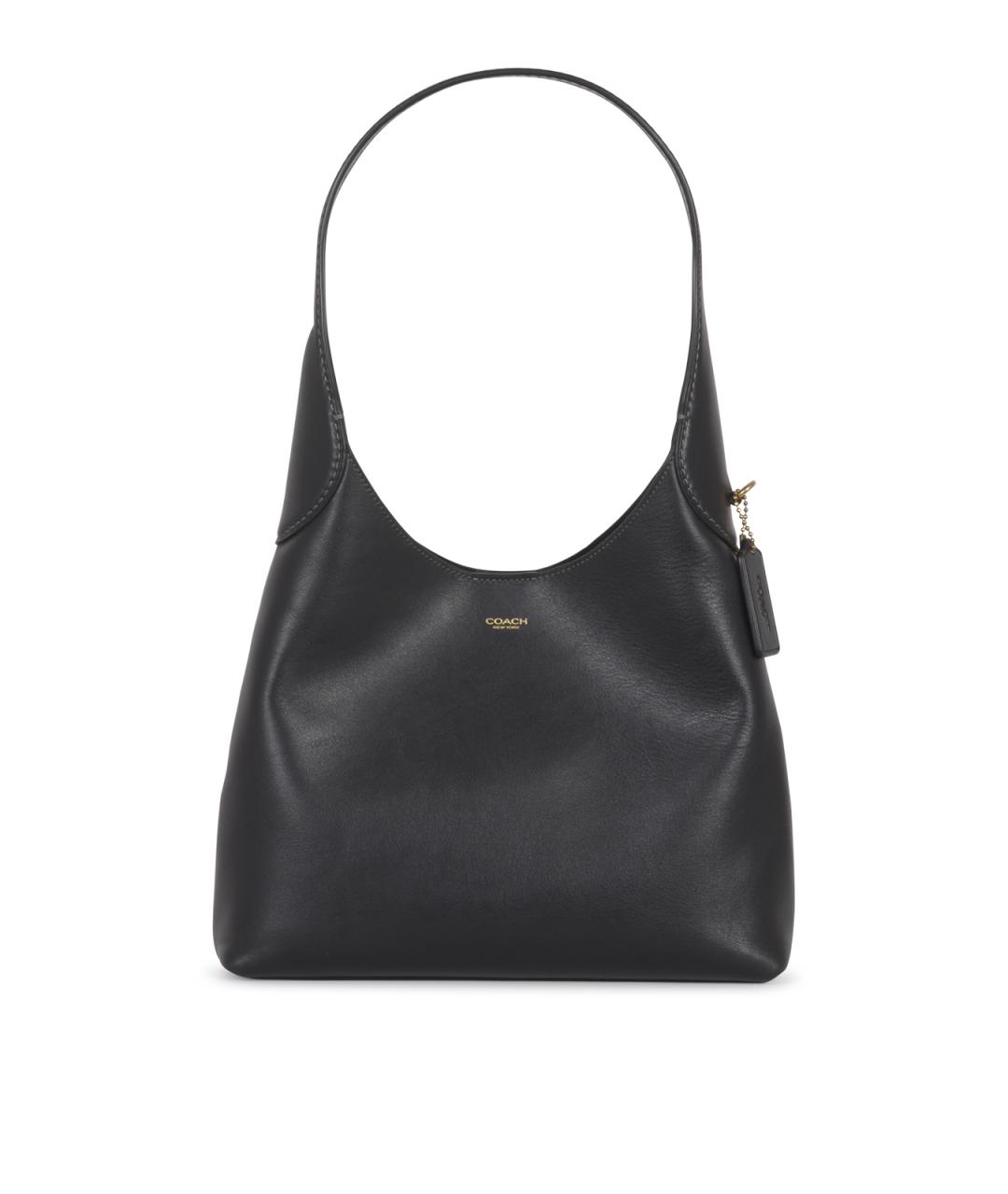 COACH Черная кожаная сумка тоут, фото 2