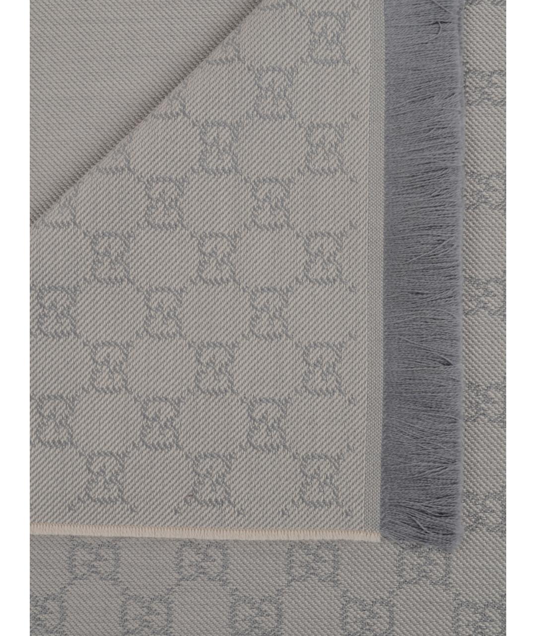 GUCCI Серый шерстяной шарф, фото 1