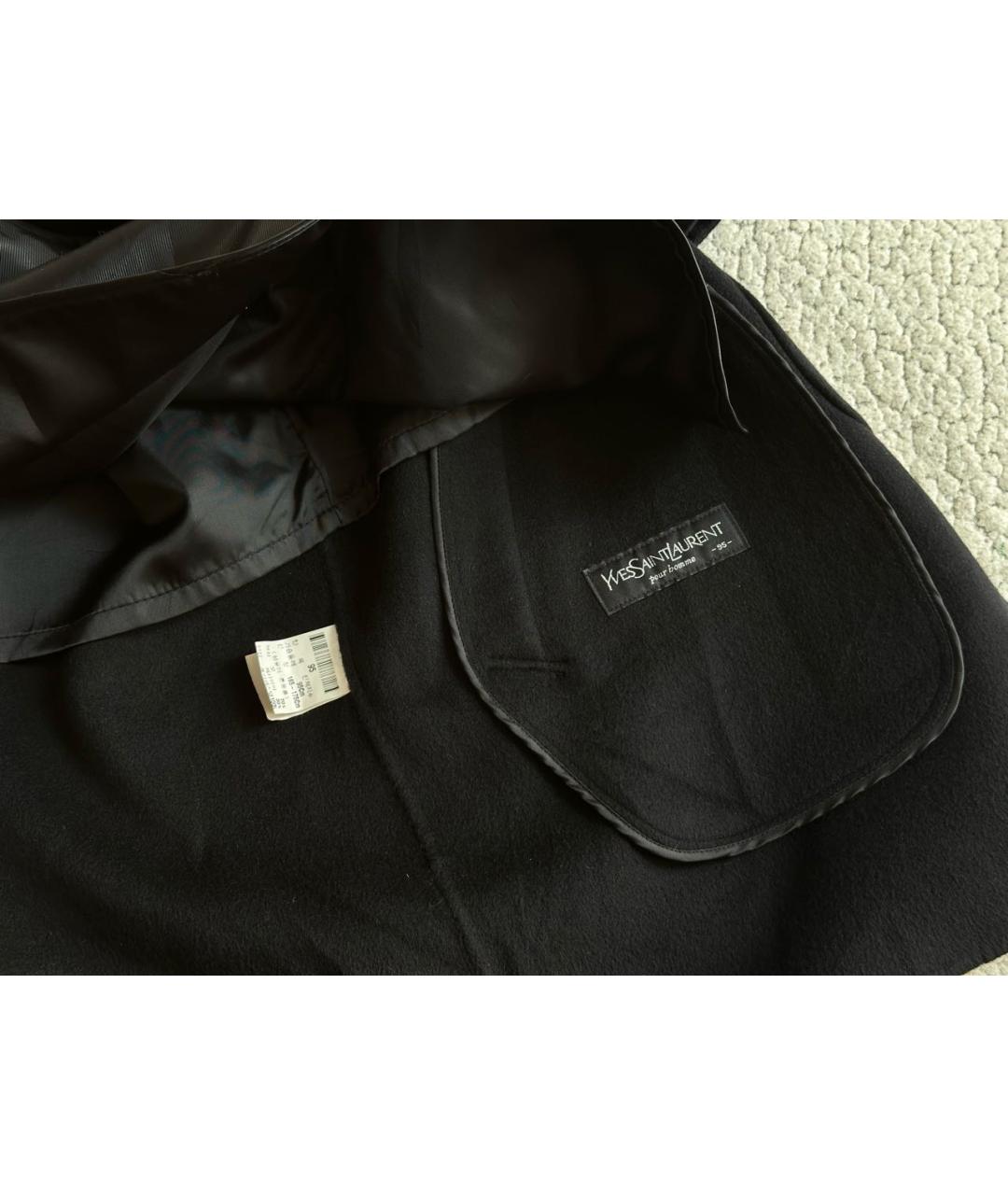 SAINT LAURENT Черное шерстяное пальто, фото 9