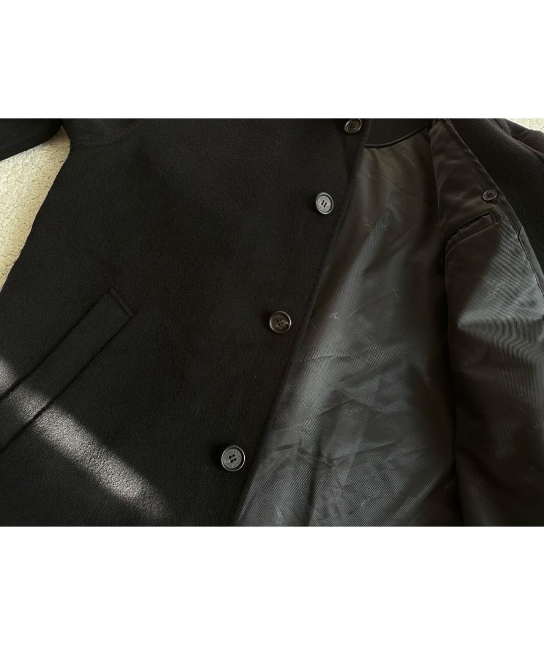 SAINT LAURENT Черное шерстяное пальто, фото 6