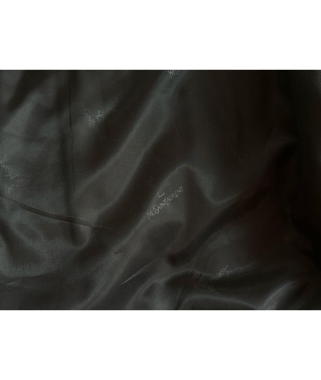 SAINT LAURENT Черное шерстяное пальто, фото 8