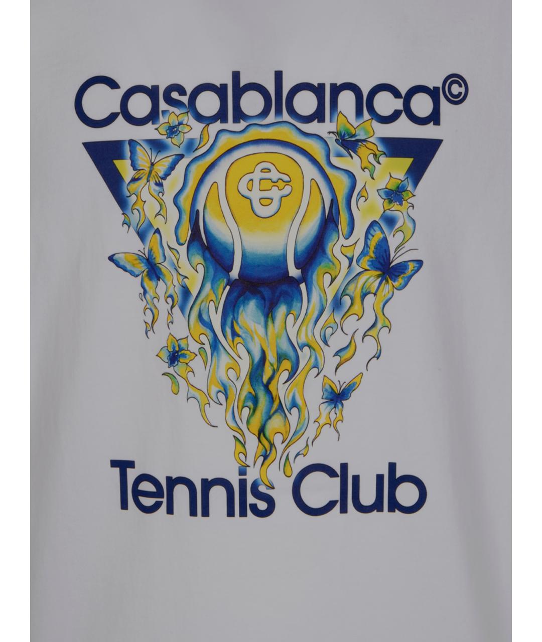 CASABLANCA Белая хлопковая футболка, фото 3