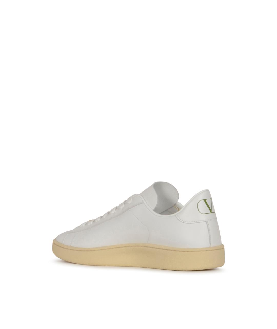 VALENTINO Белые кожаные низкие кроссовки / кеды, фото 3