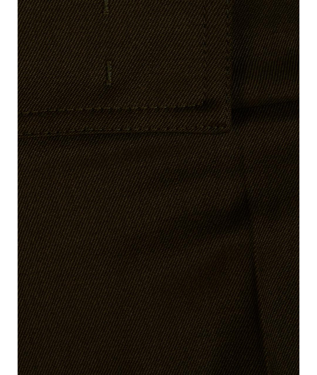 MAX MARA Зеленые шерстяные прямые брюки, фото 3