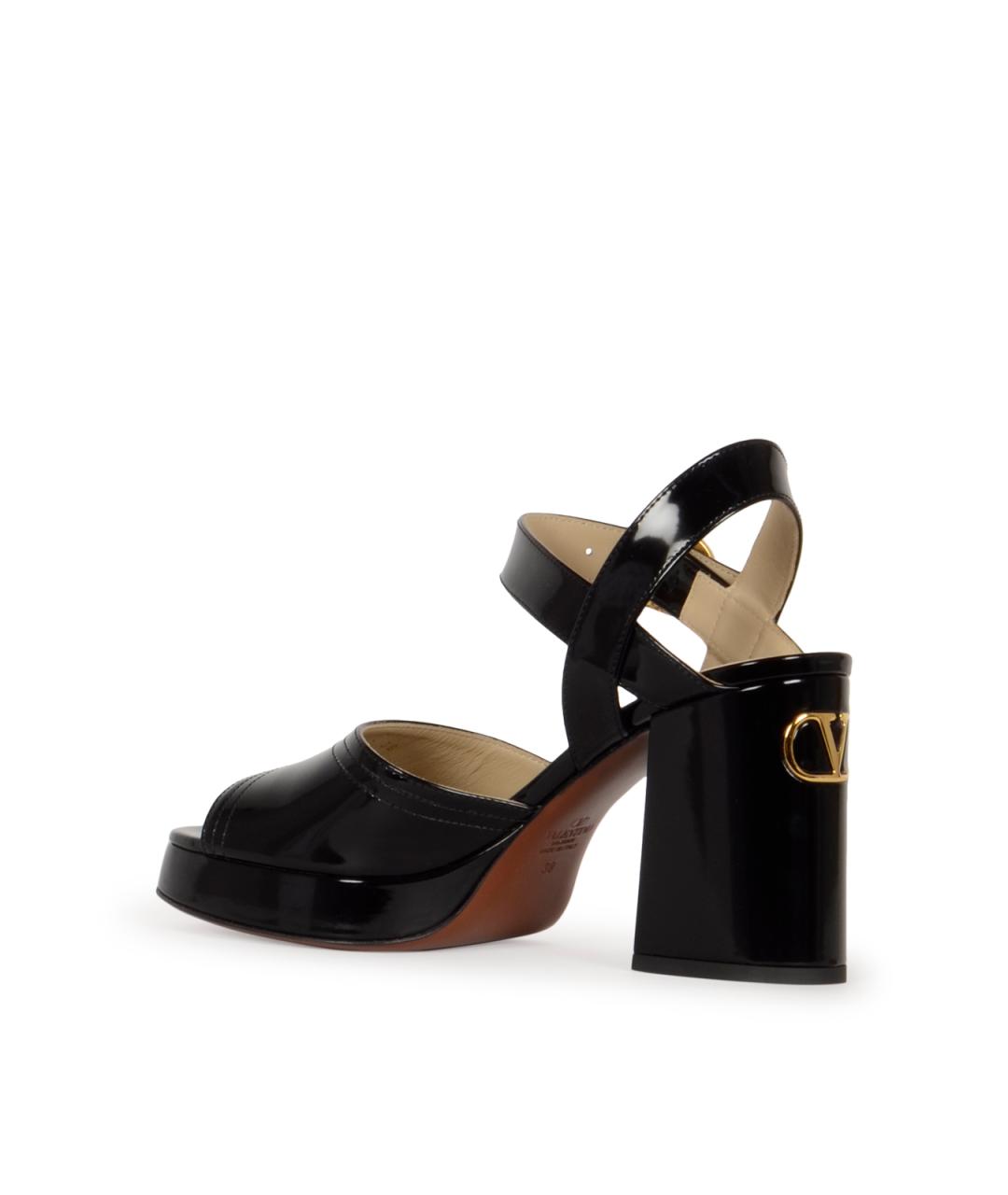 VALENTINO Черные босоножки из лакированной кожи, фото 5