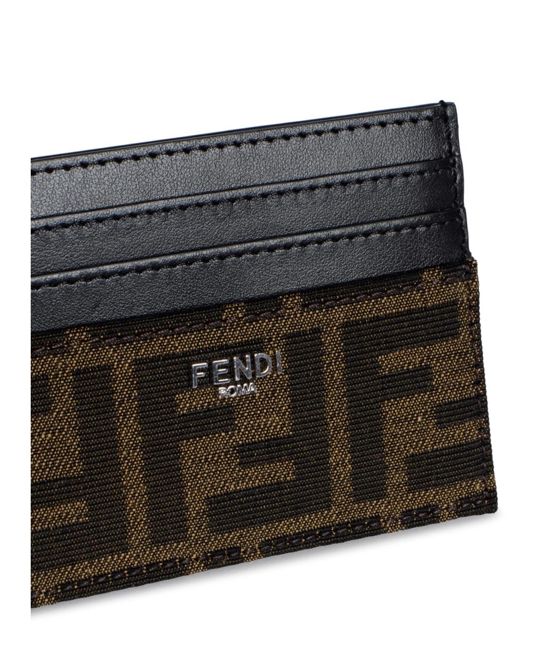 FENDI Коричневый кожаный кардхолдер, фото 4