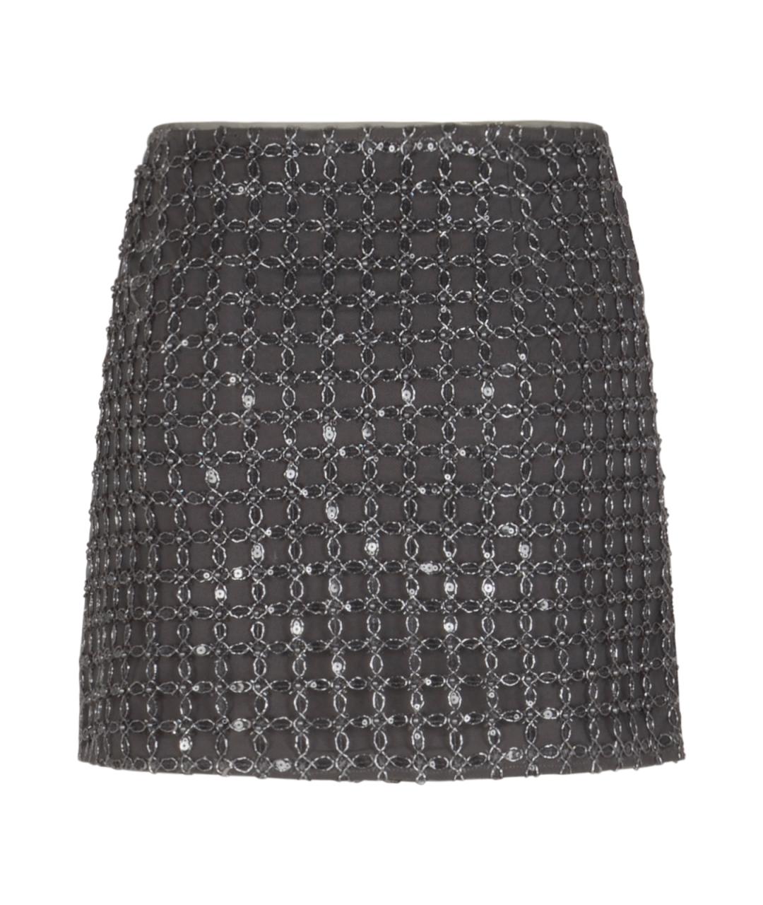 ROTATE Серая полиэстеровая юбка мини, фото 2