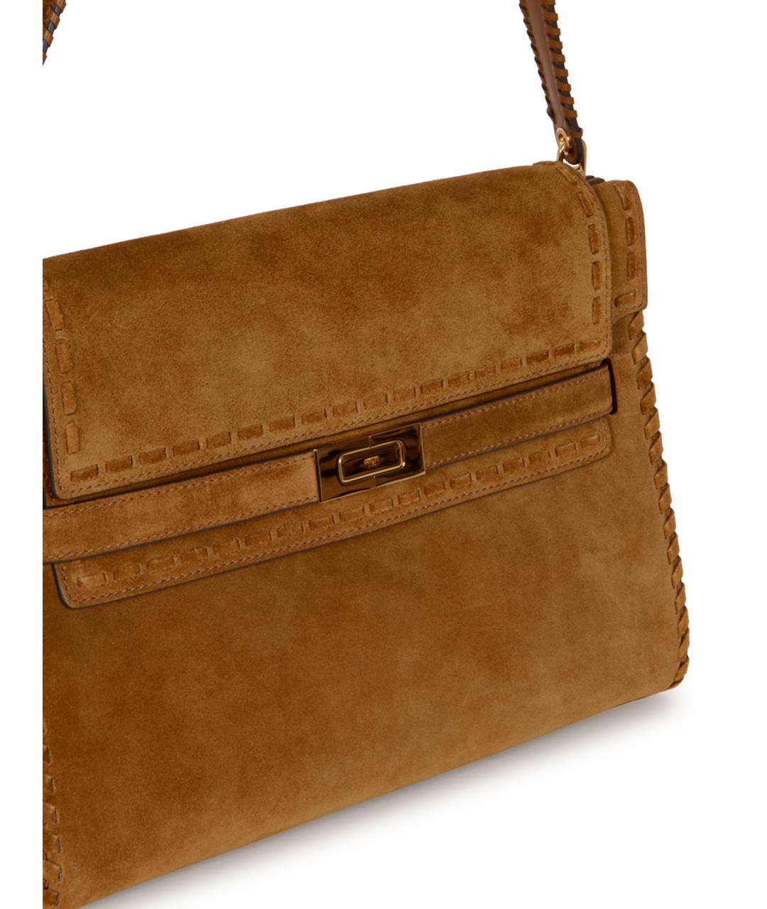 TORY BURCH Коричневая замшевая сумка через плечо, фото 4