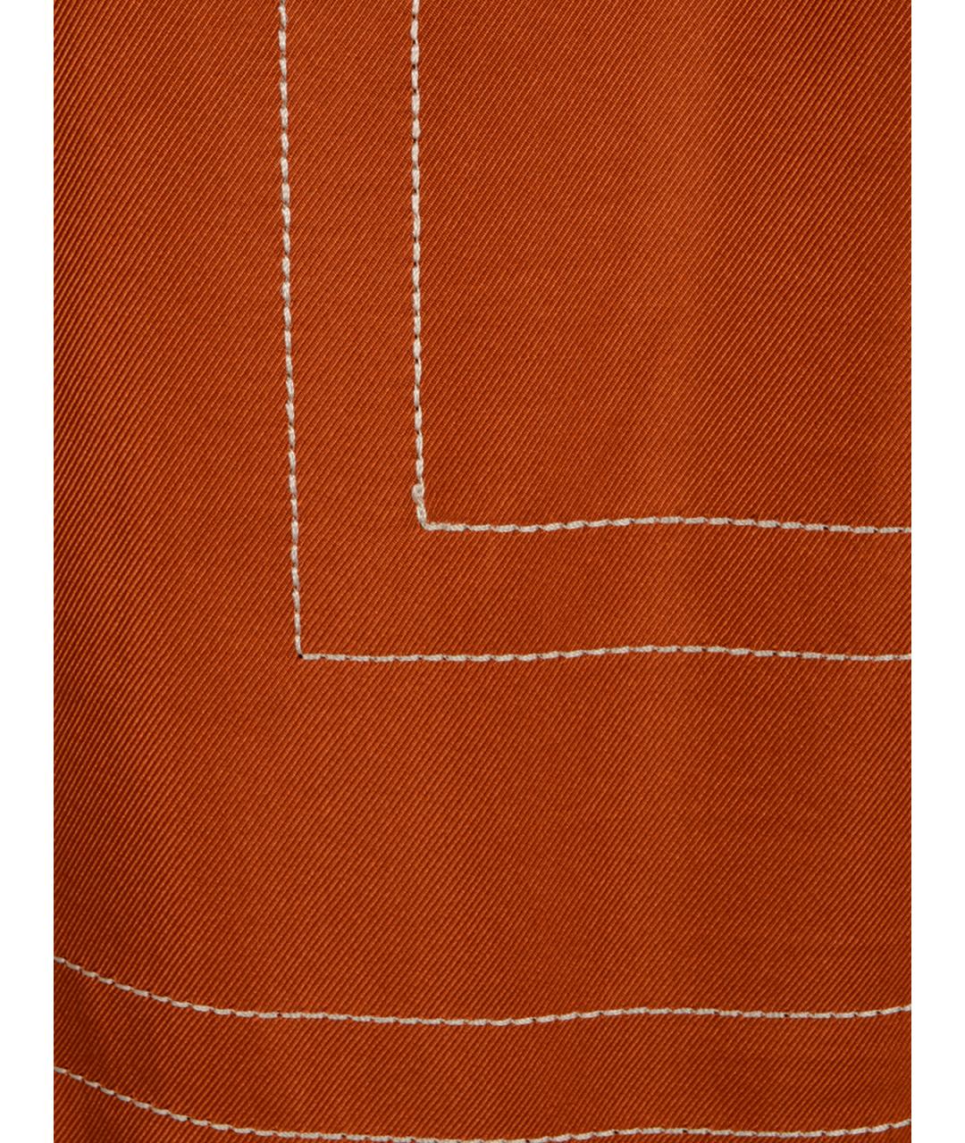 TOTEME Оранжевое шелковые прямые брюки, фото 3