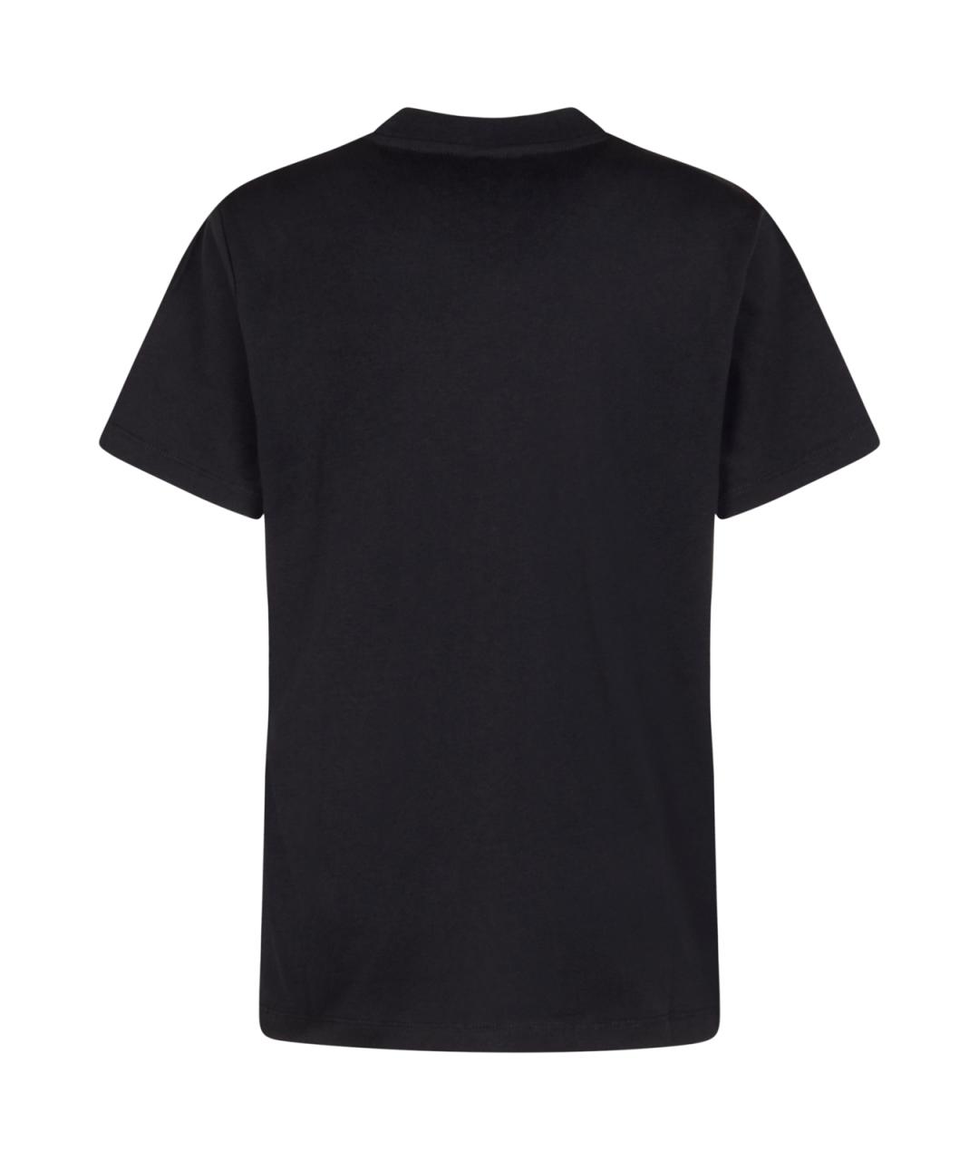 GANNI Черная хлопковая футболка, фото 2