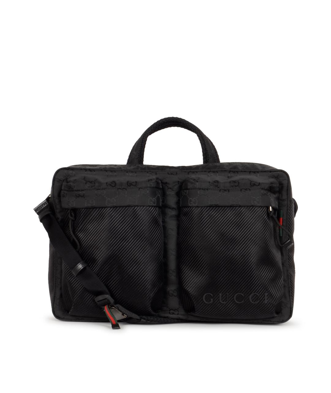 GUCCI Черный синтетический портфель, фото 1