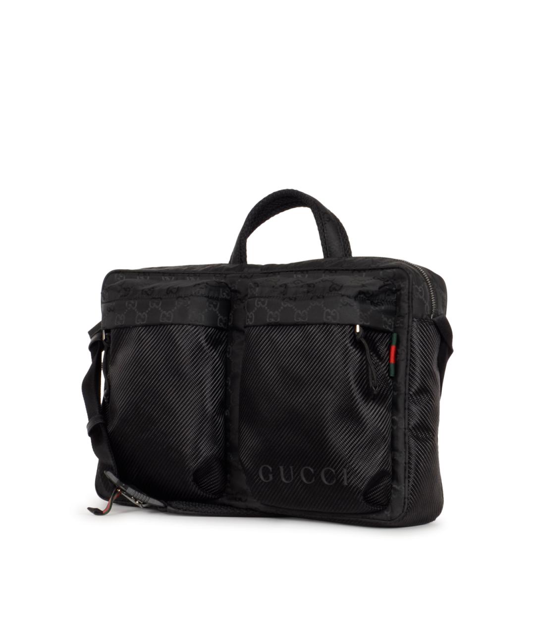GUCCI Черный синтетический портфель, фото 2