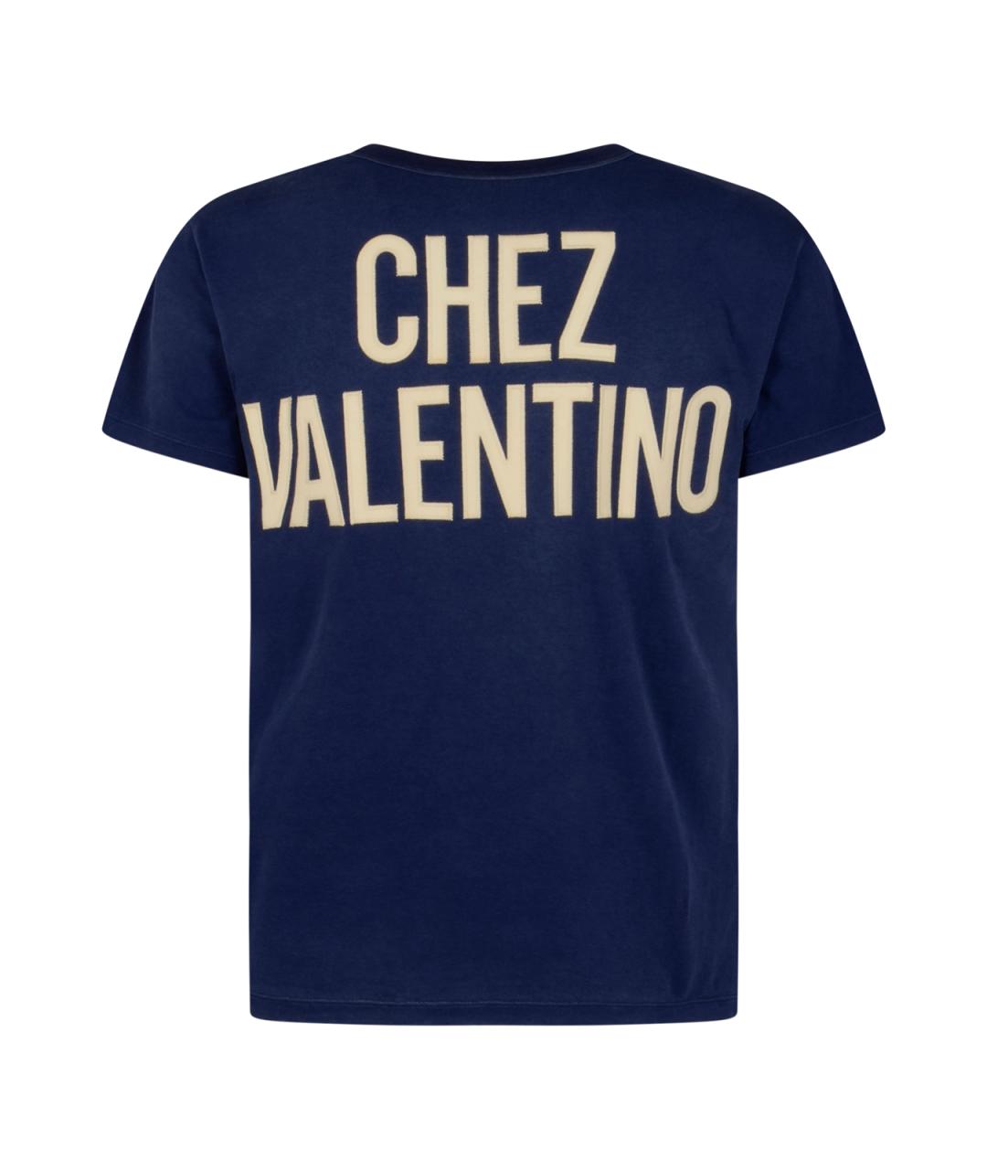 VALENTINO Синяя хлопковая футболка, фото 2
