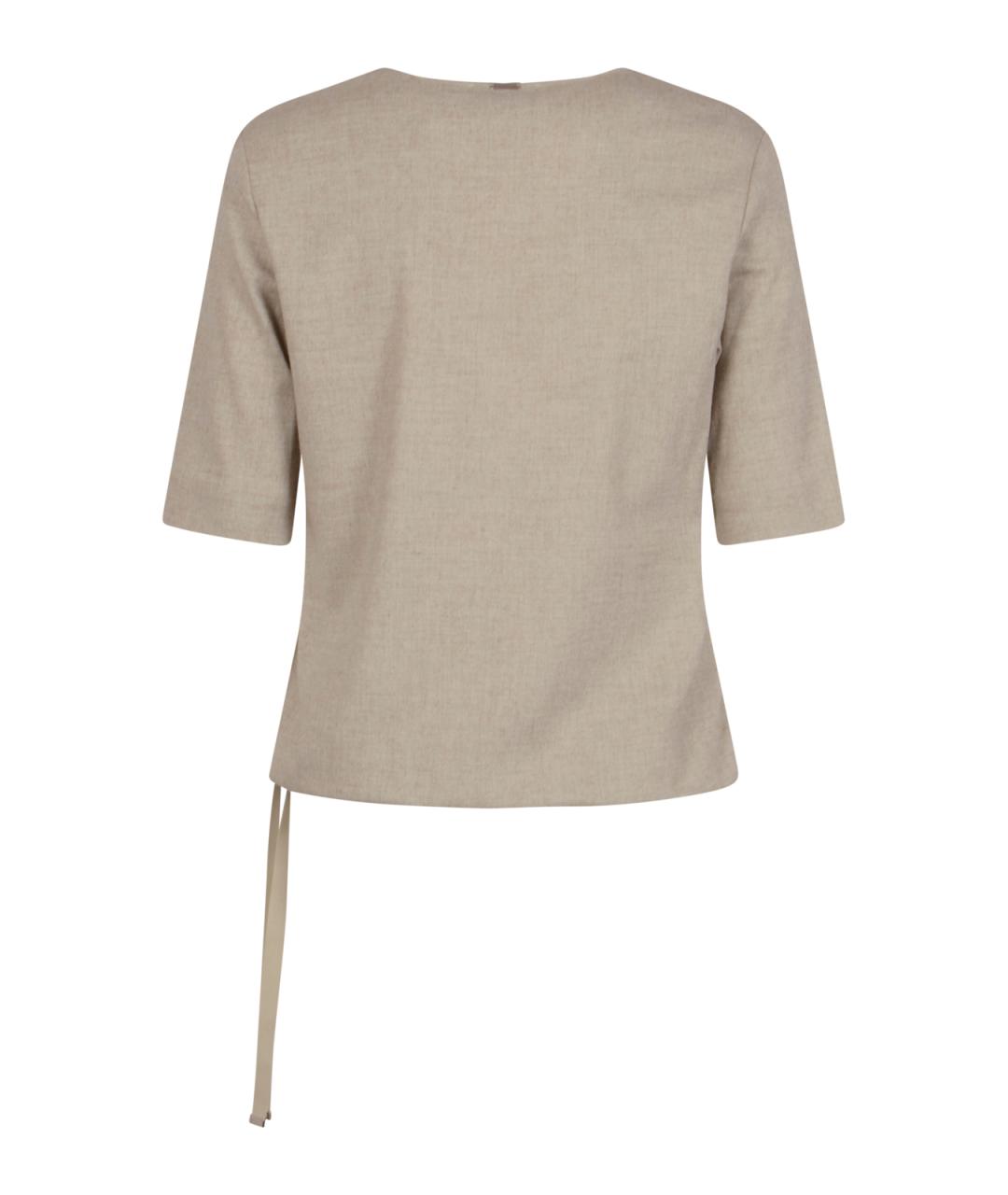 HERNO Бежевая вискозная футболка, фото 2