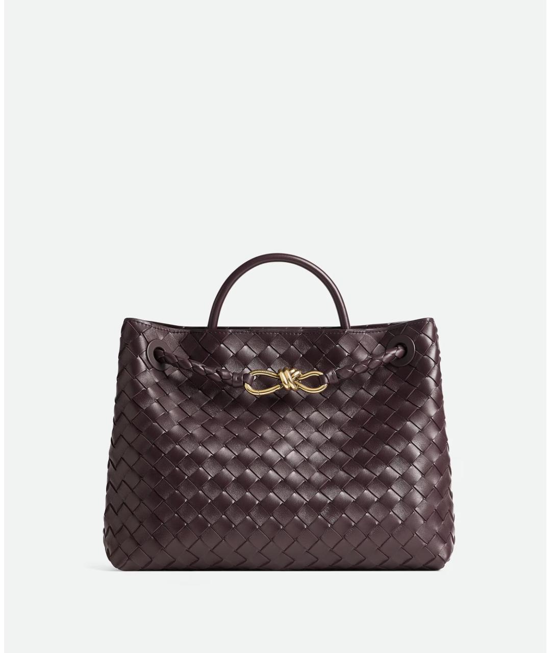 BOTTEGA VENETA Бордовая кожаная сумка тоут, фото 8