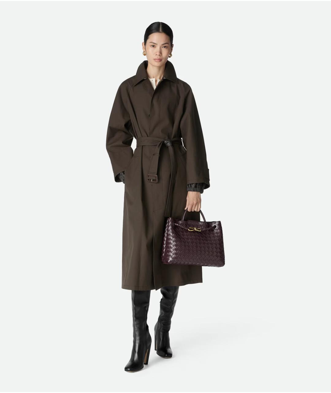 BOTTEGA VENETA Бордовая кожаная сумка тоут, фото 6