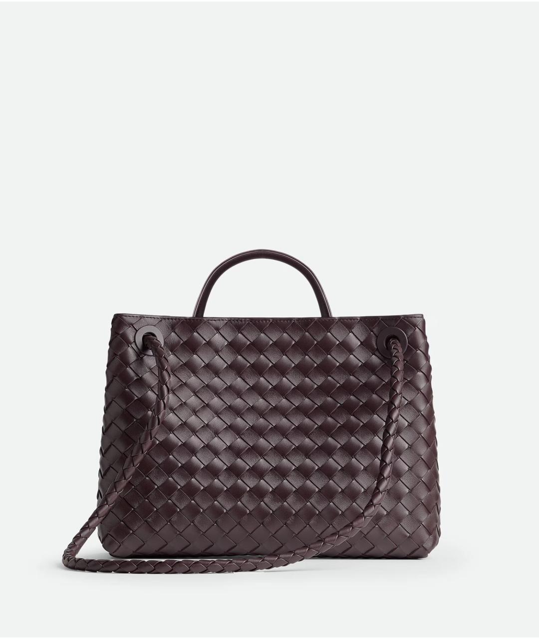 BOTTEGA VENETA Бордовая кожаная сумка тоут, фото 5