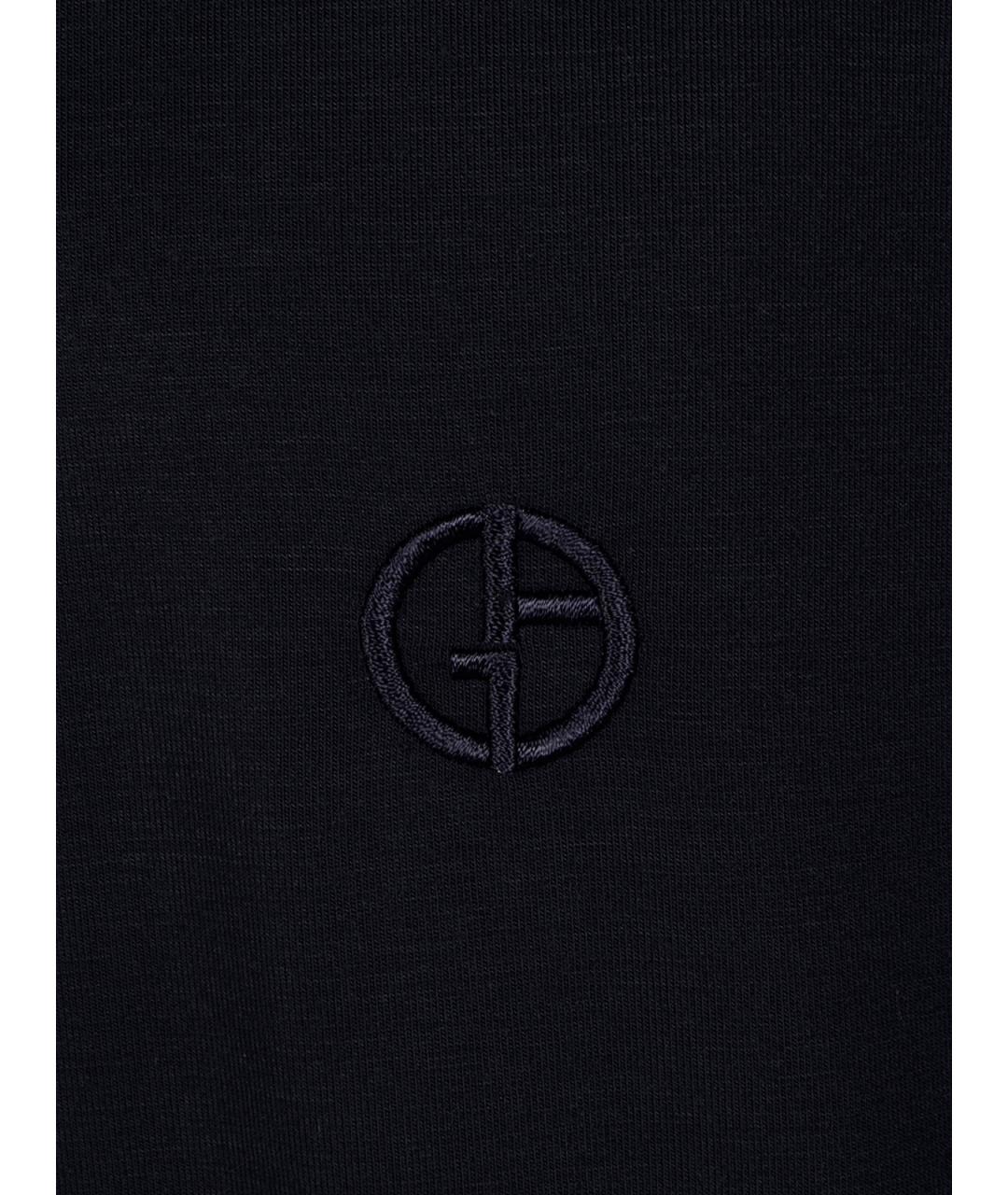 GIORGIO ARMANI Темно-синяя вискозная футболка, фото 3