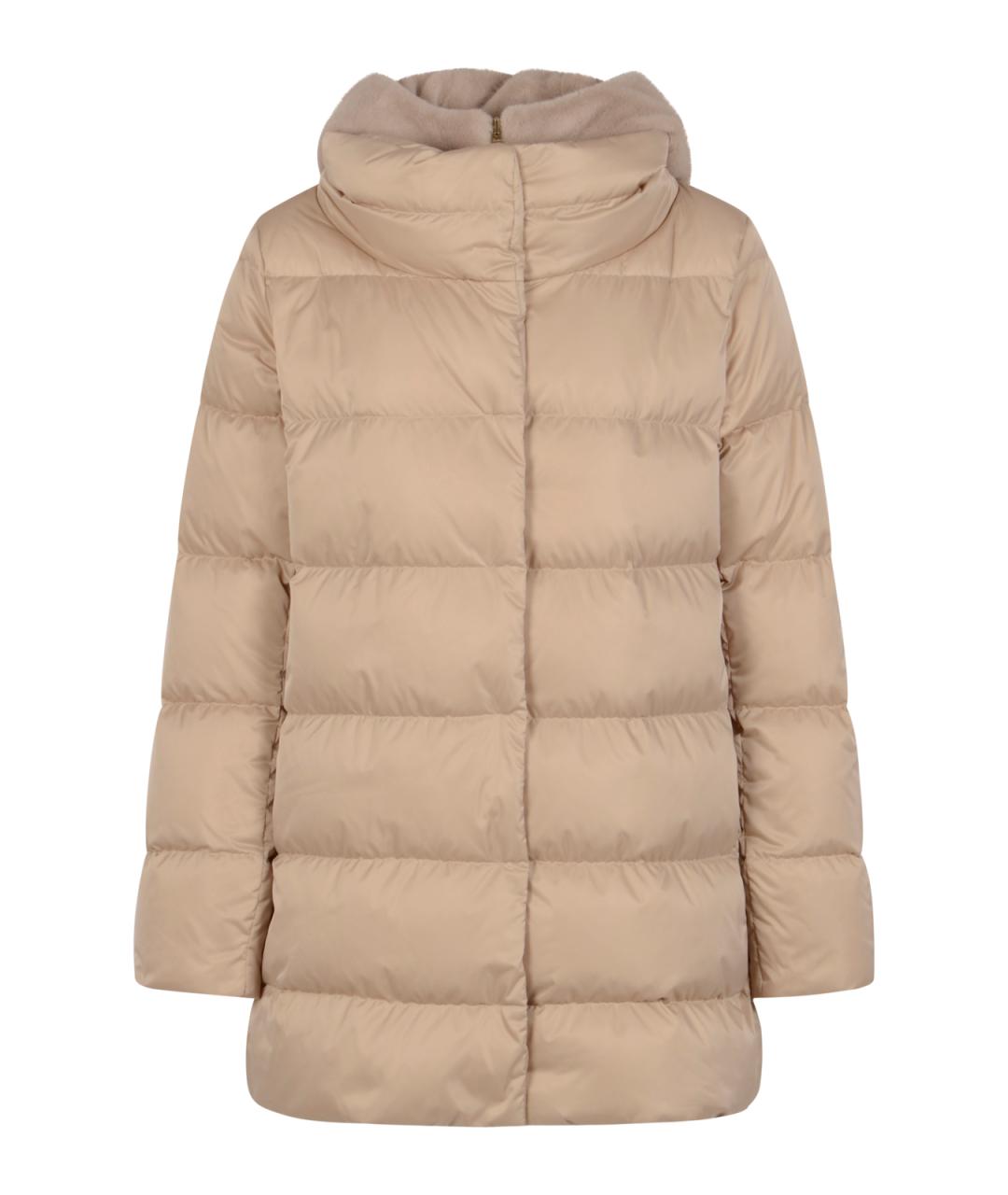 HERNO Бежевый полиэстеровый пуховик, фото 1
