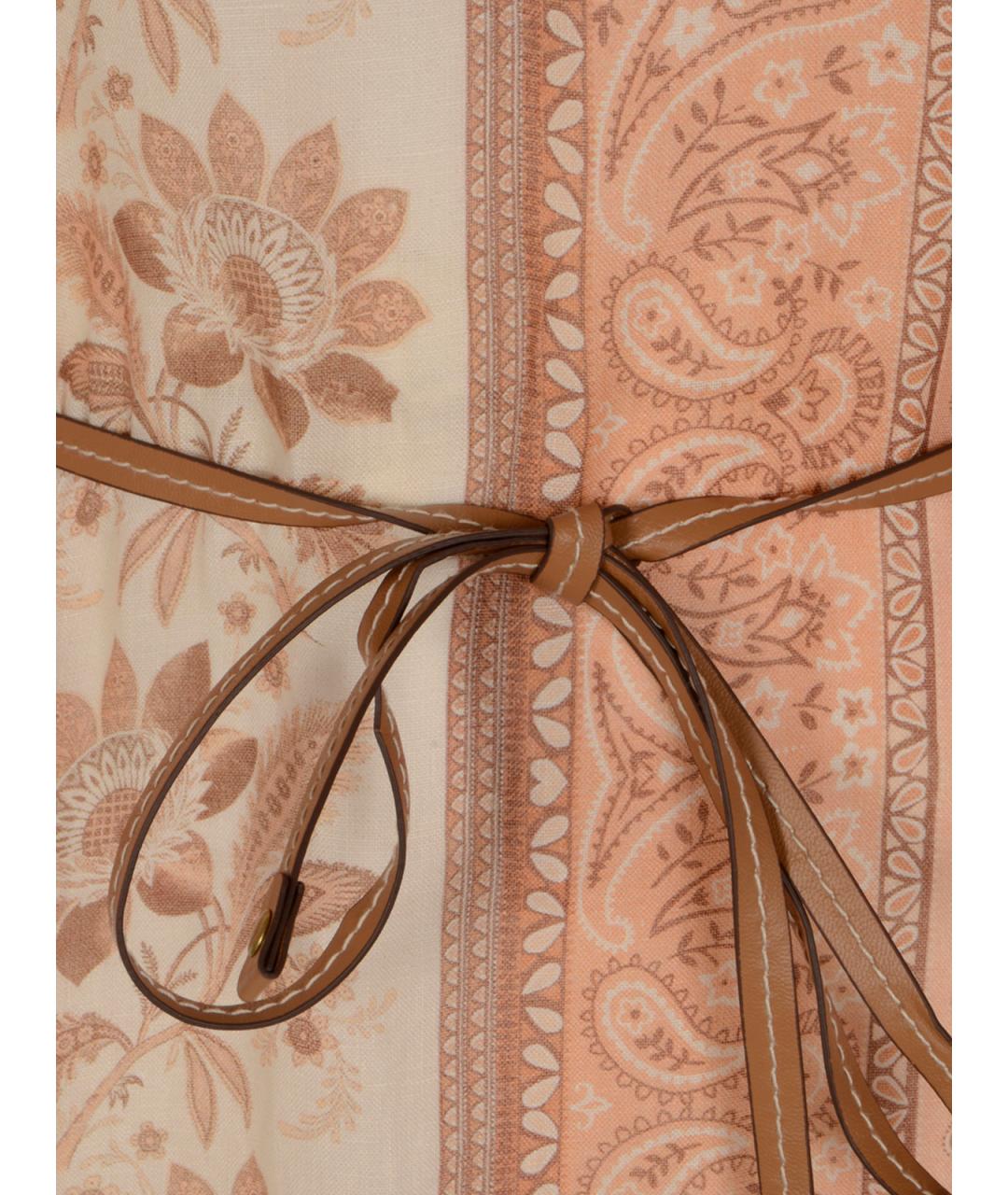 ZIMMERMANN Розовое льняное повседневное платье, фото 3