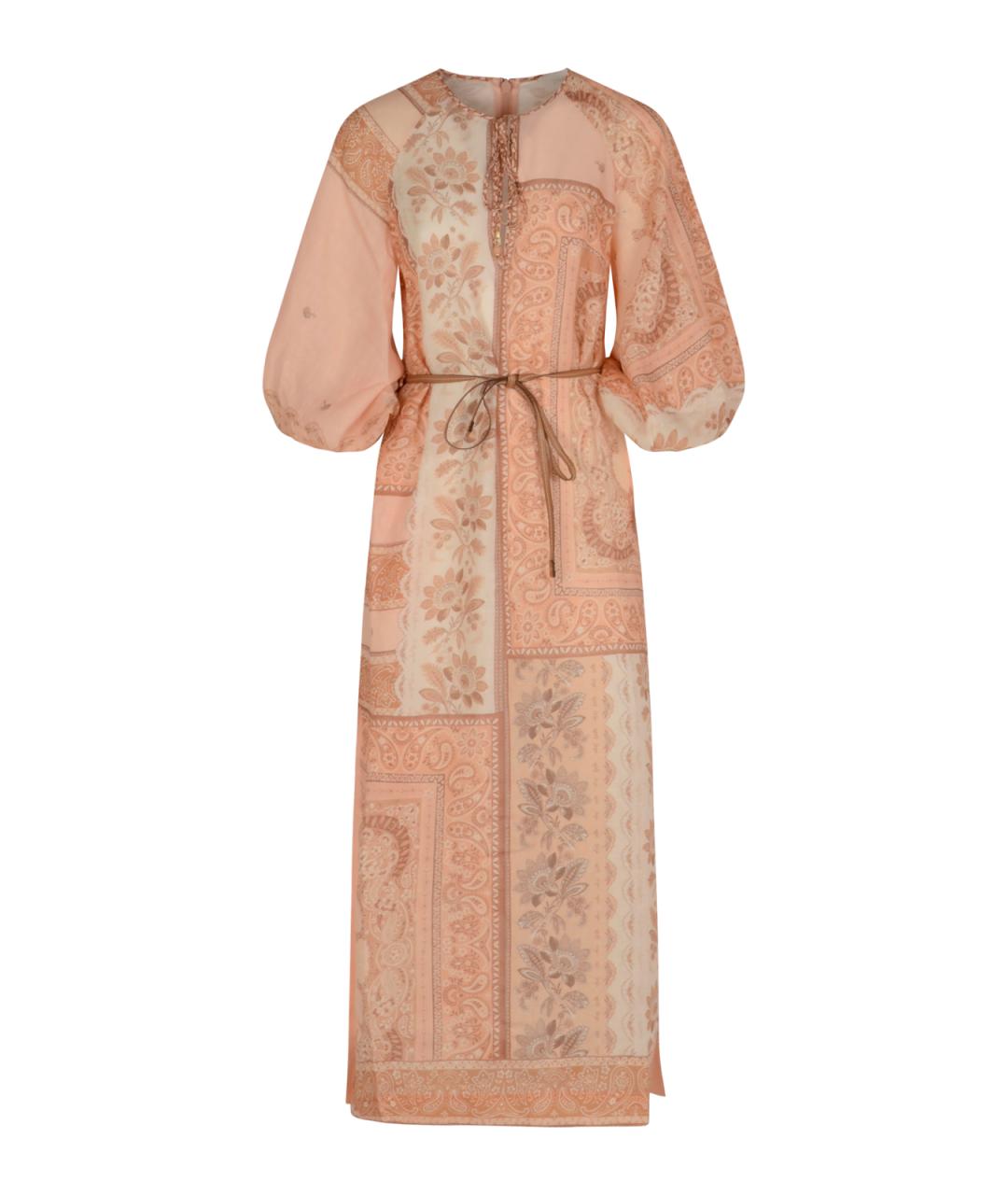 ZIMMERMANN Розовое льняное повседневное платье, фото 1
