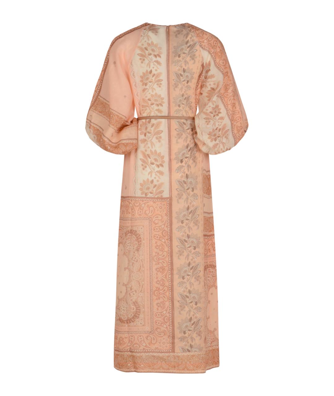 ZIMMERMANN Розовое льняное повседневное платье, фото 2