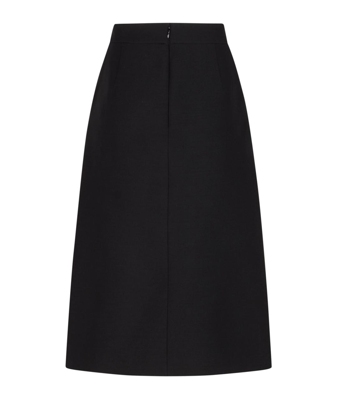 VALENTINO Черная шерстяная юбка миди, фото 2