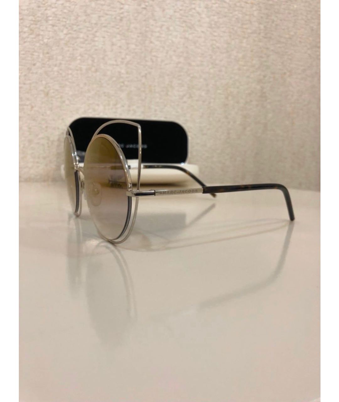 MARC JACOBS Бежевые металлические солнцезащитные очки, фото 4