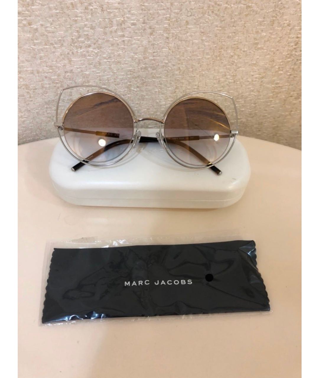 MARC JACOBS Бежевые металлические солнцезащитные очки, фото 6