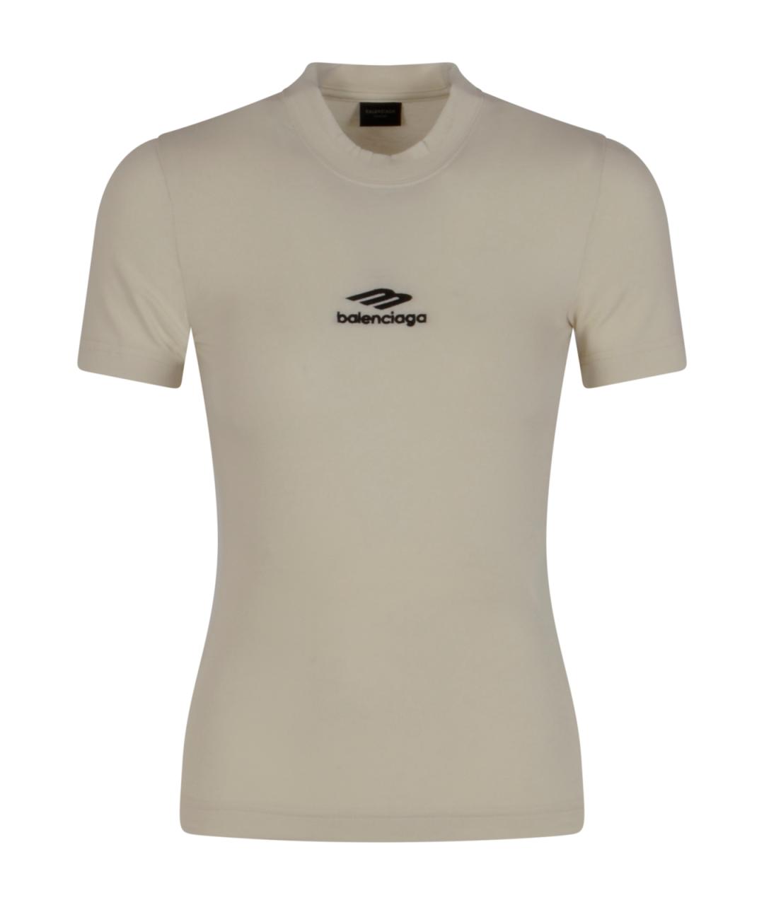 BALENCIAGA Белая хлопковая футболка, фото 1