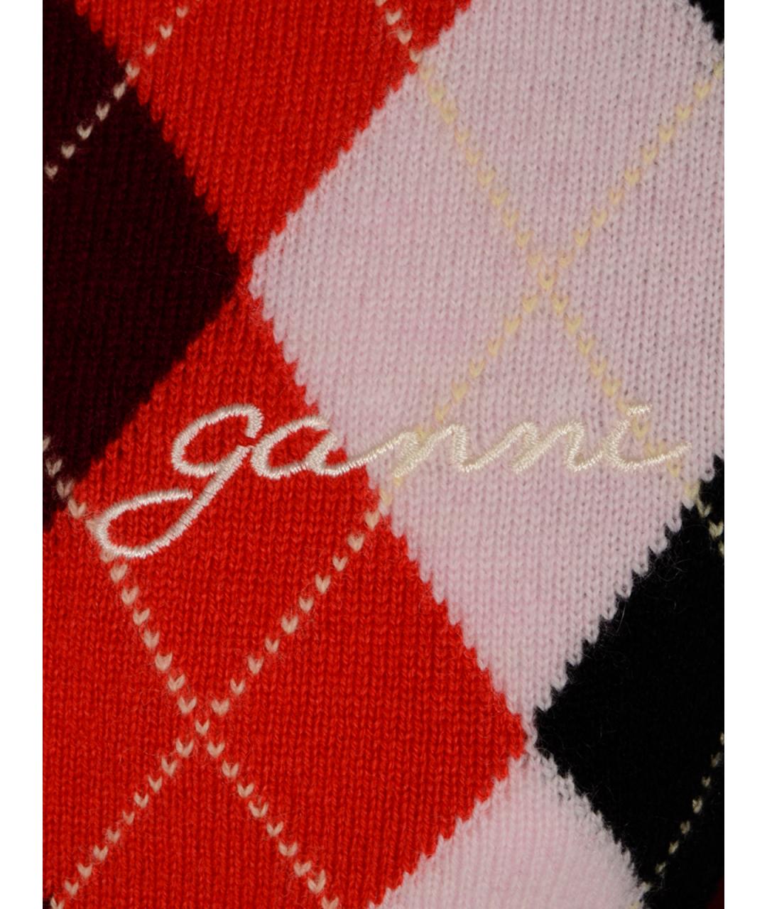 GANNI Бордовый шерстяной кардиган, фото 3