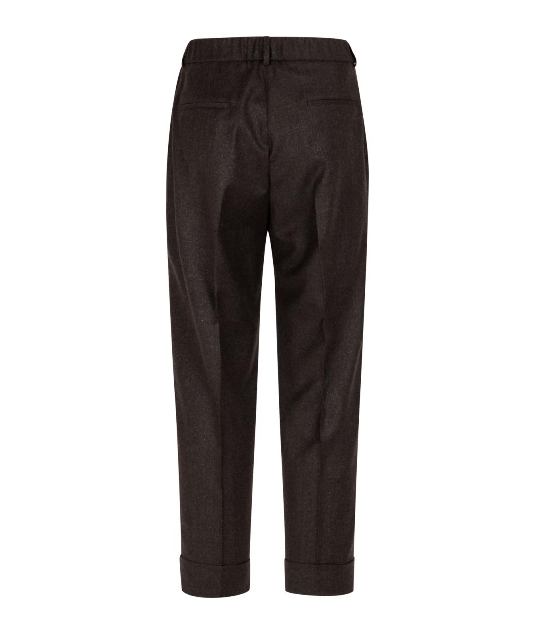 PESERICO Коричневые прямые брюки, фото 2