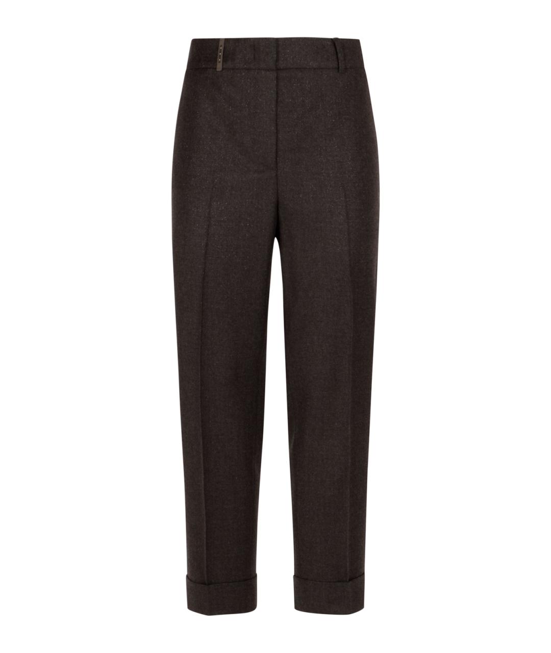 PESERICO Коричневые прямые брюки, фото 1
