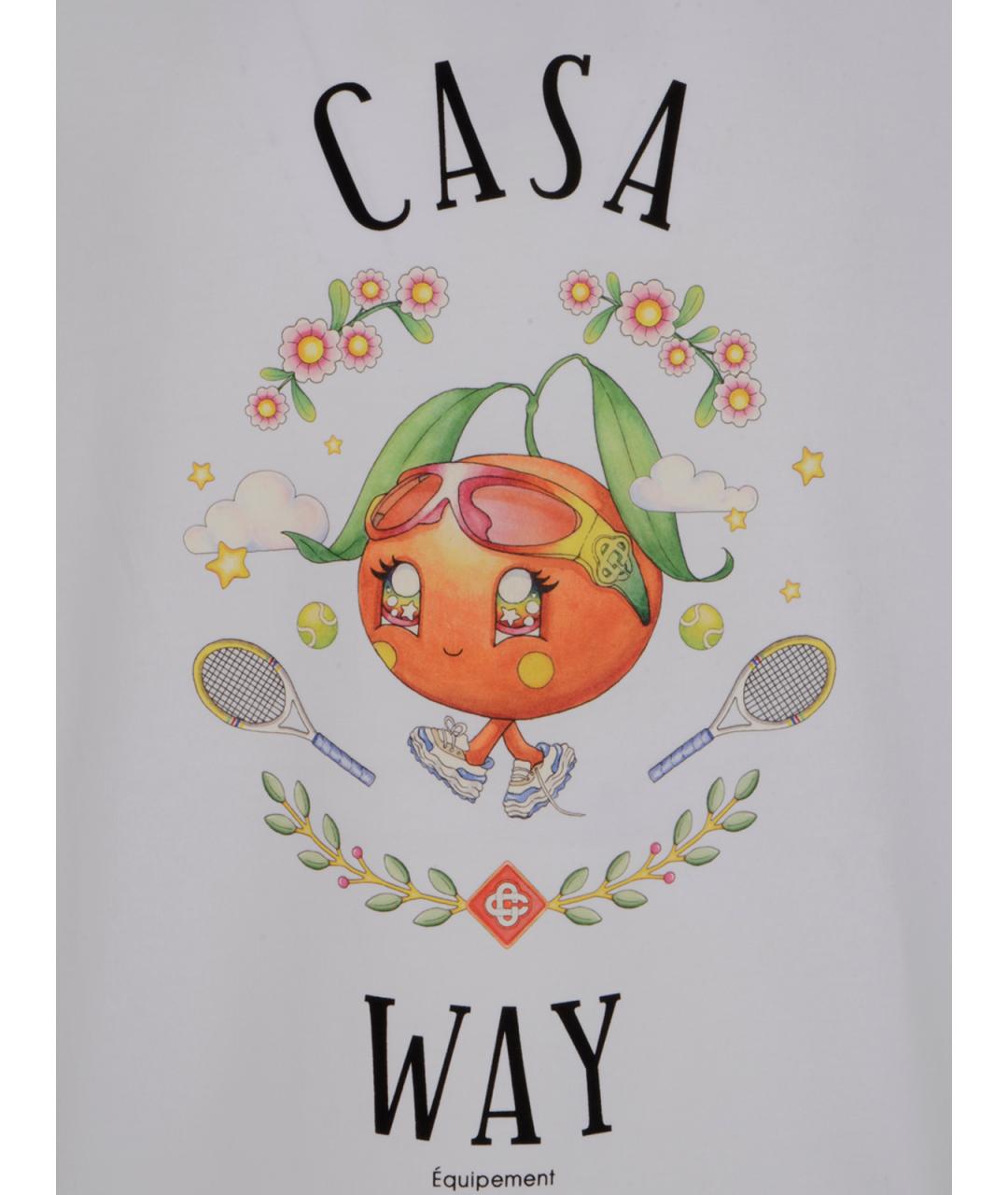 CASABLANCA Белая хлопковая футболка, фото 3