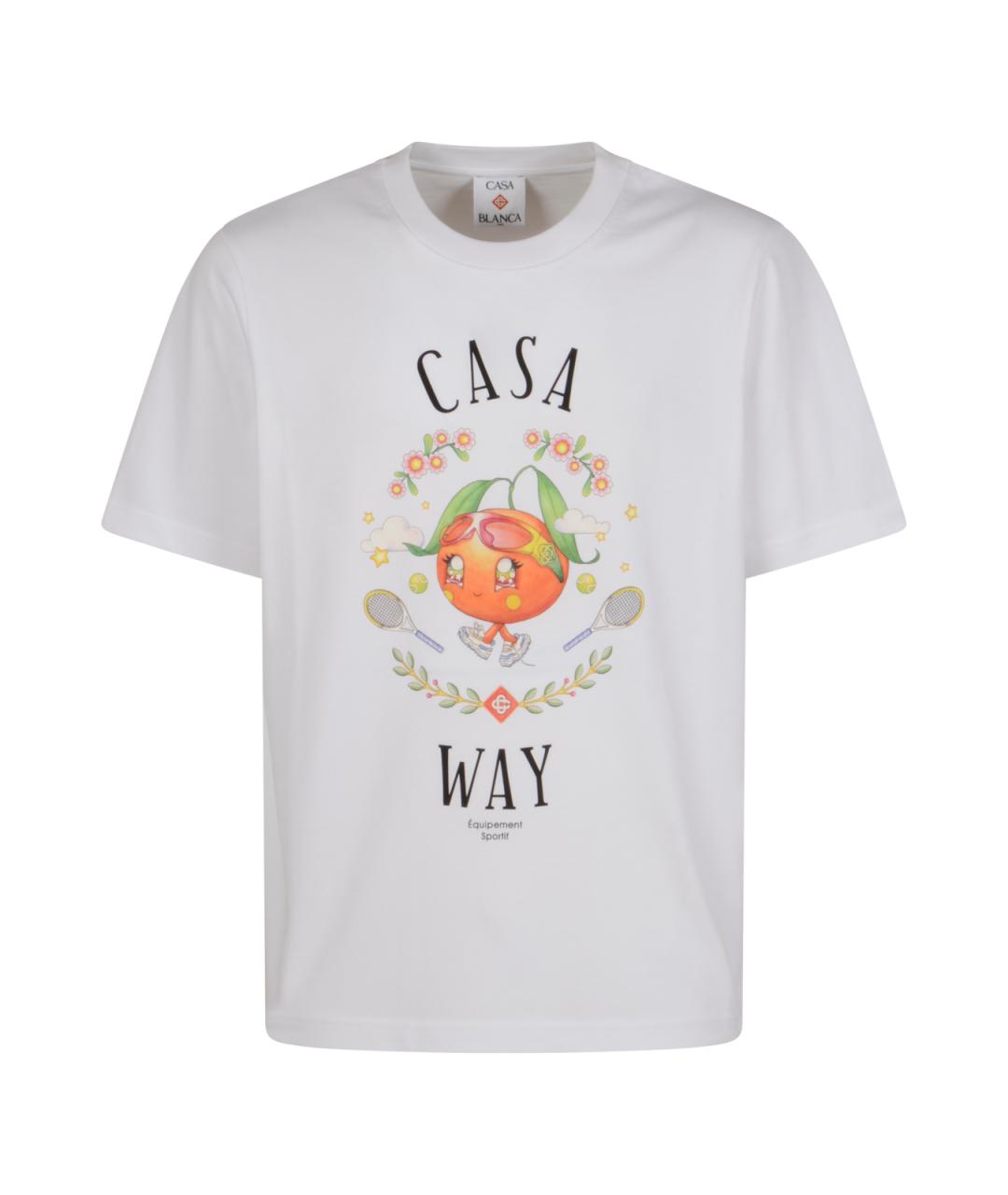 CASABLANCA Белая хлопковая футболка, фото 1