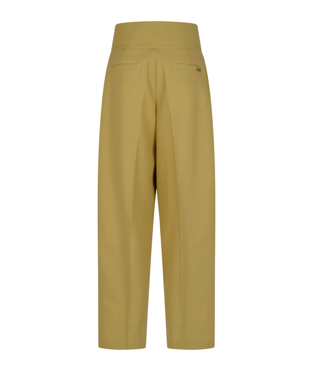 Ami Paris Желтые полиэстеровые прямые брюки, фото 2