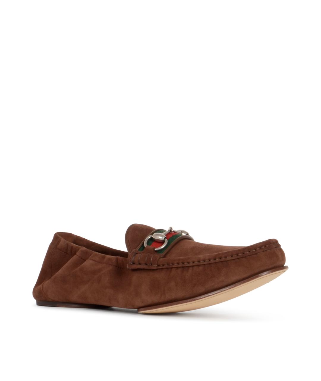 GUCCI Коричневые замшевые лоферы, фото 2