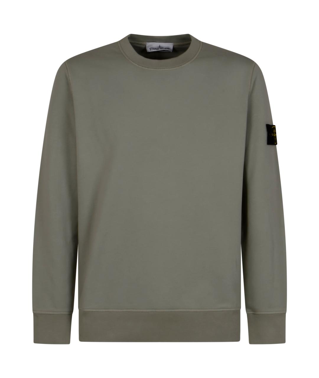 STONE ISLAND Зеленый хлопковый джемпер / свитер, фото 1