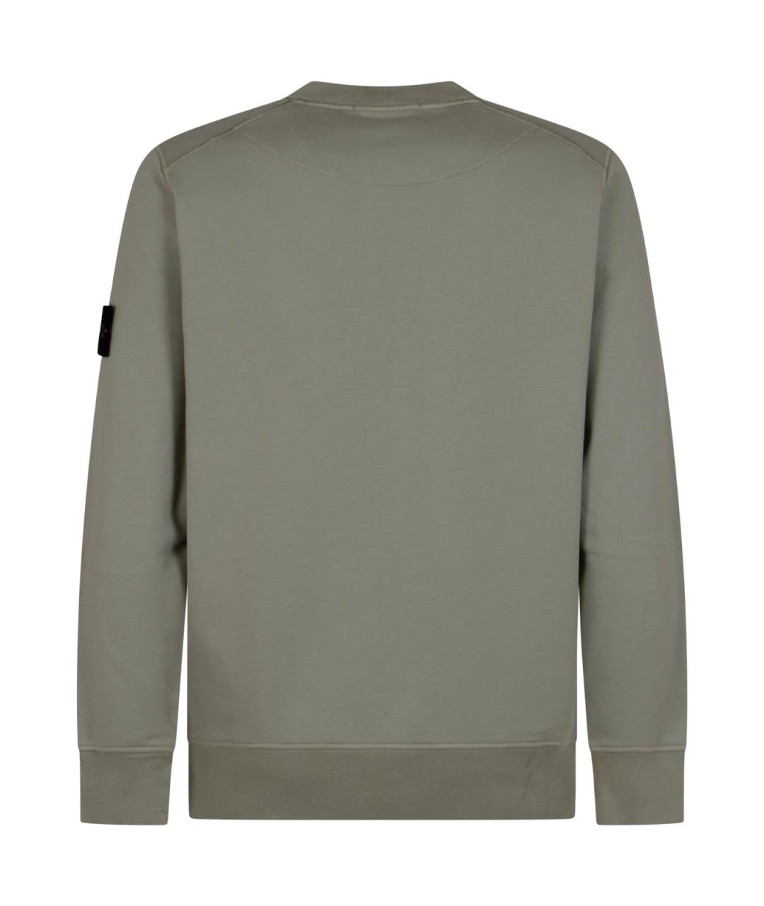 STONE ISLAND Зеленый хлопковый джемпер / свитер, фото 2