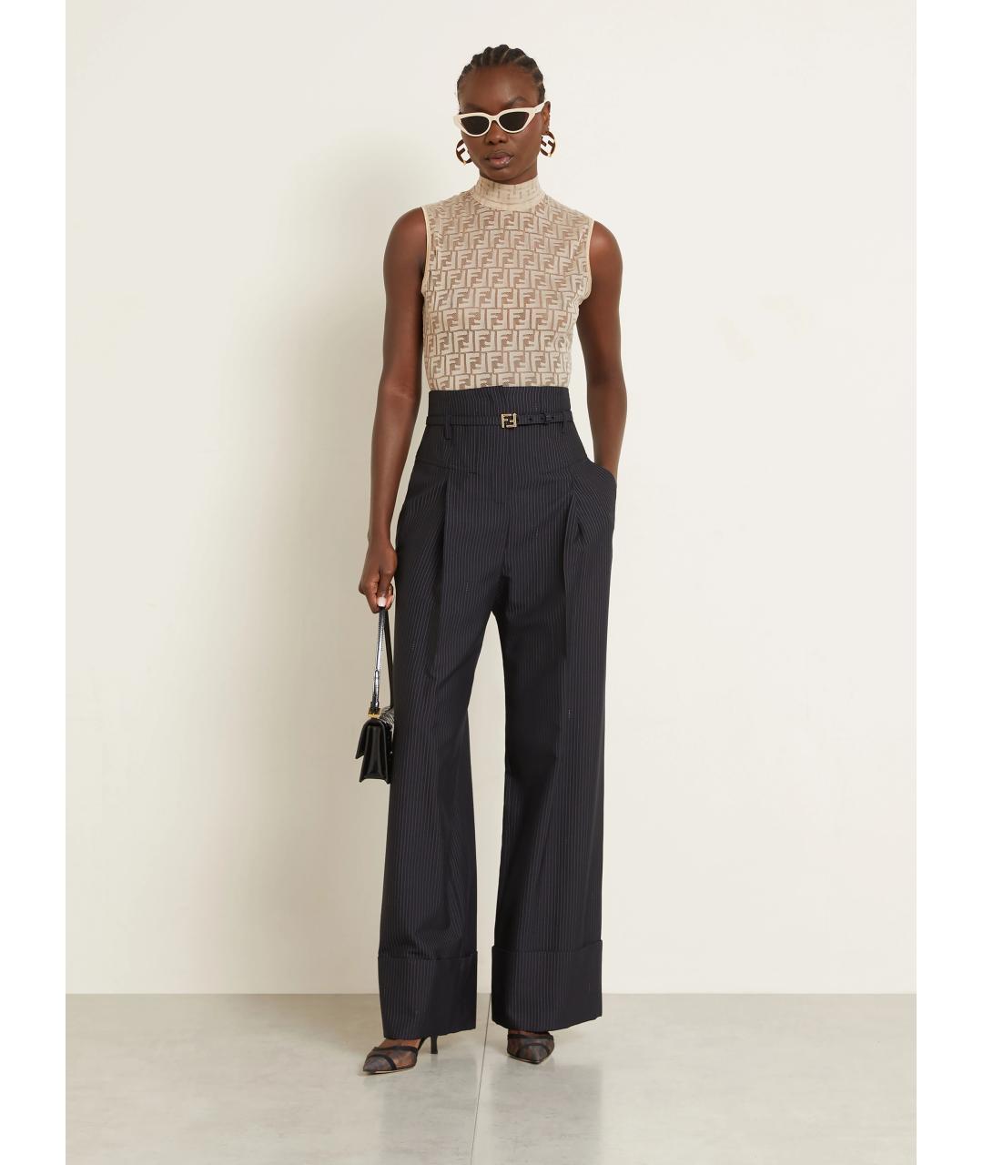 FENDI Бежевая полиамидовая майка, фото 4