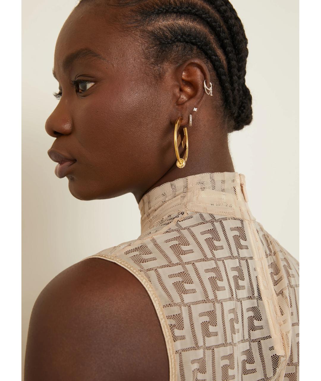 FENDI Бежевая полиамидовая майка, фото 7