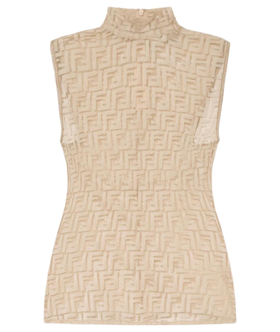 FENDI Бежевая полиамидовая майка, фото 1